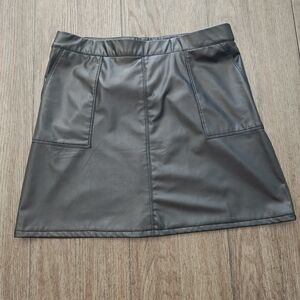 Maurices Black Faux Leather A-Line Skirt